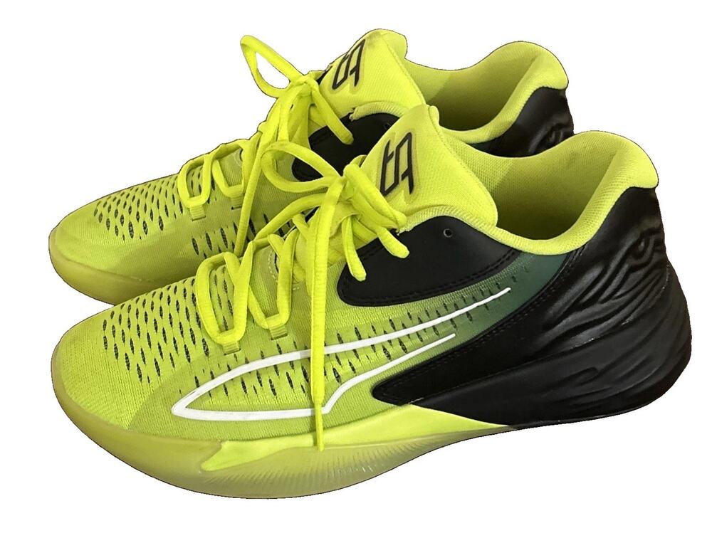 PUMA Stewie 1 Basketball Shoes Quiet Fire Lime Squeeze Womens Size 8.5 EUC!